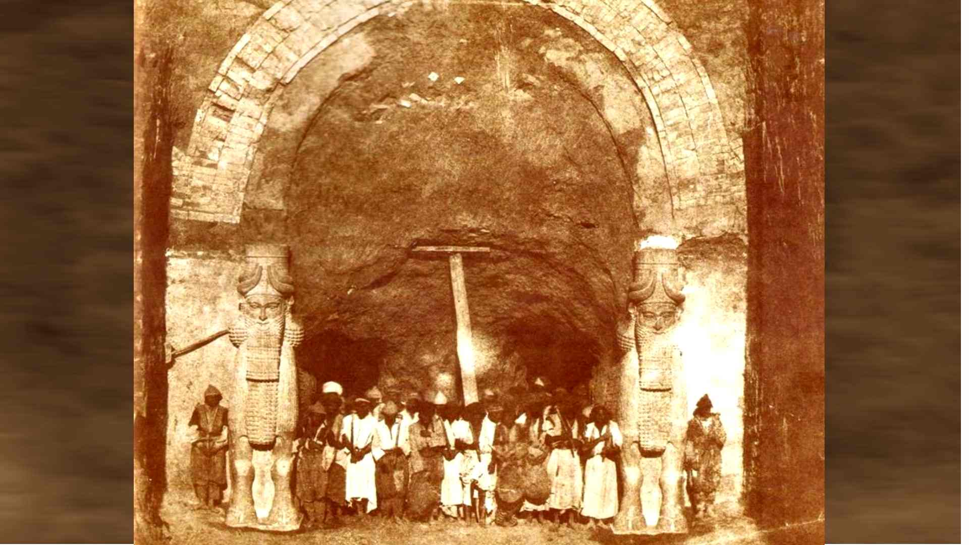 Photo des fouilles du Palais de Sargon II - Photo de Gabriel Tranchard en 1853 - Domaine public