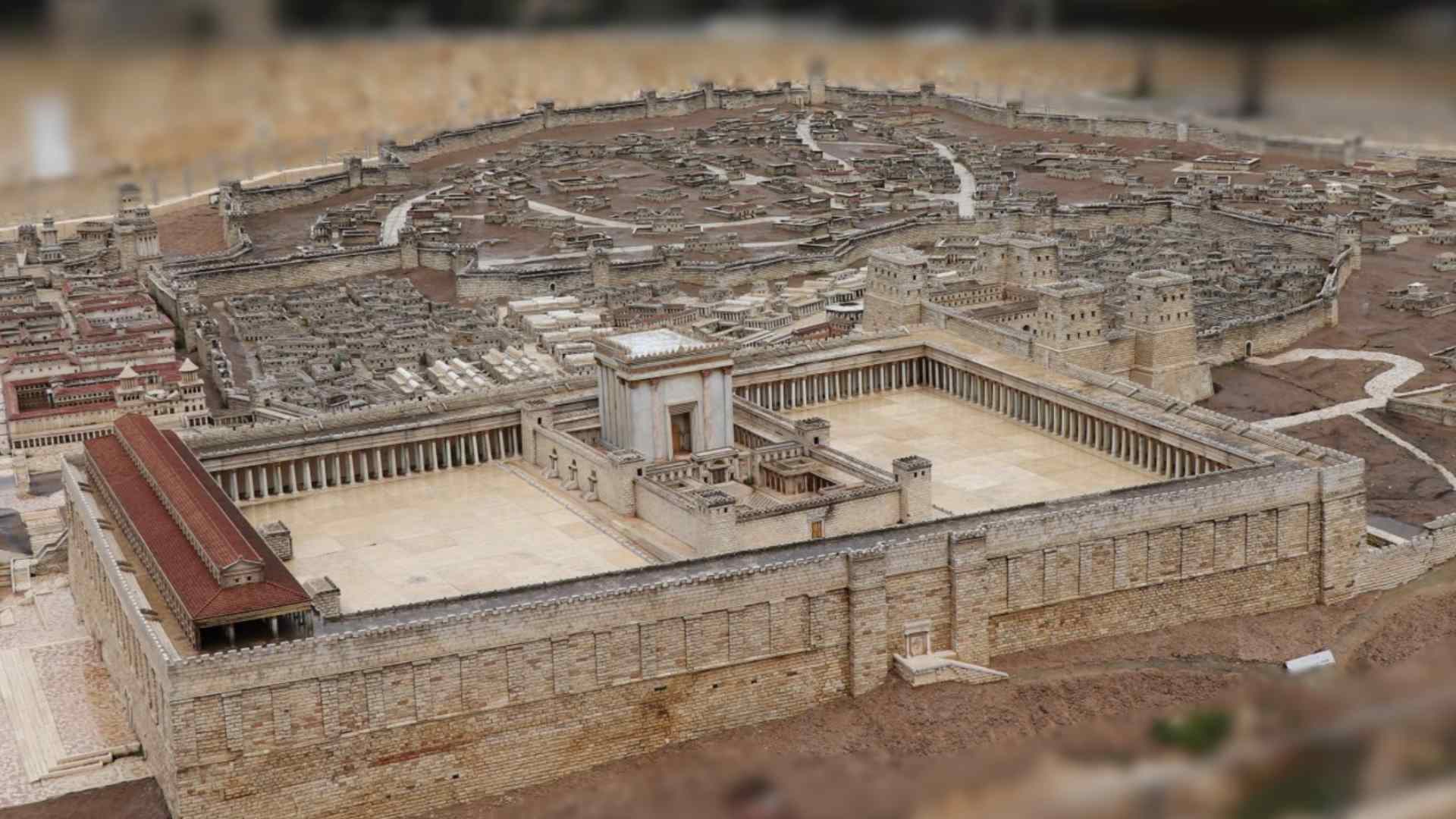 Maquette de Jérusalem à l'époque romaine - emplacement du Temple - Musée d'Israël - Photo P. Vauclair